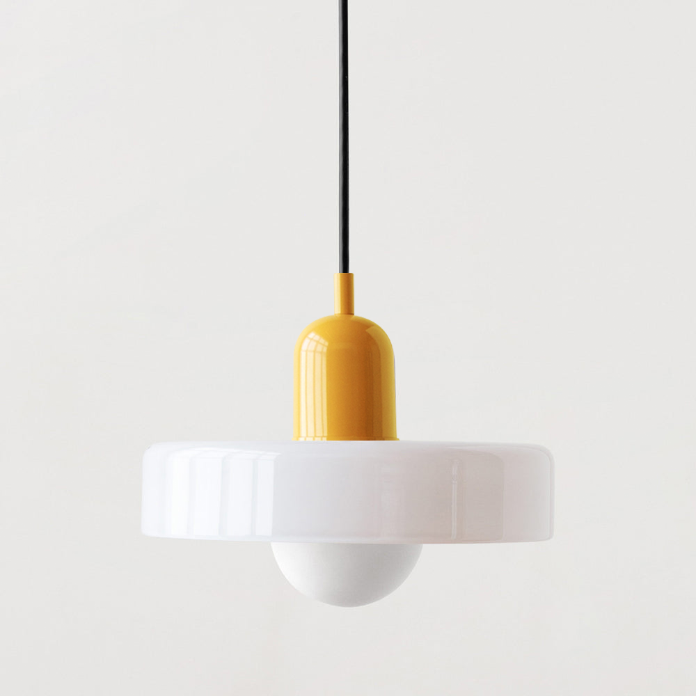 Bauhaus Colored Glass Pendant Light – Retro Designer Hanging Lamp
