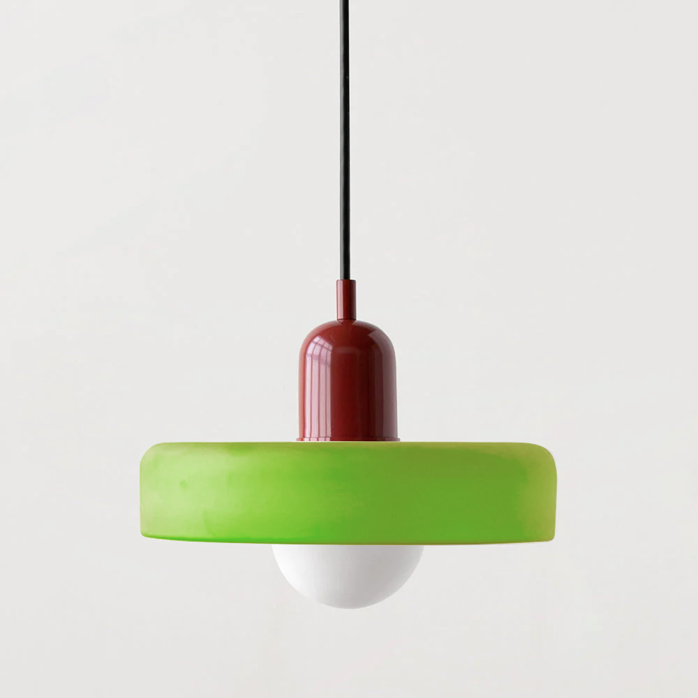 Bauhaus Colored Glass Pendant Light – Retro Designer Hanging Lamp