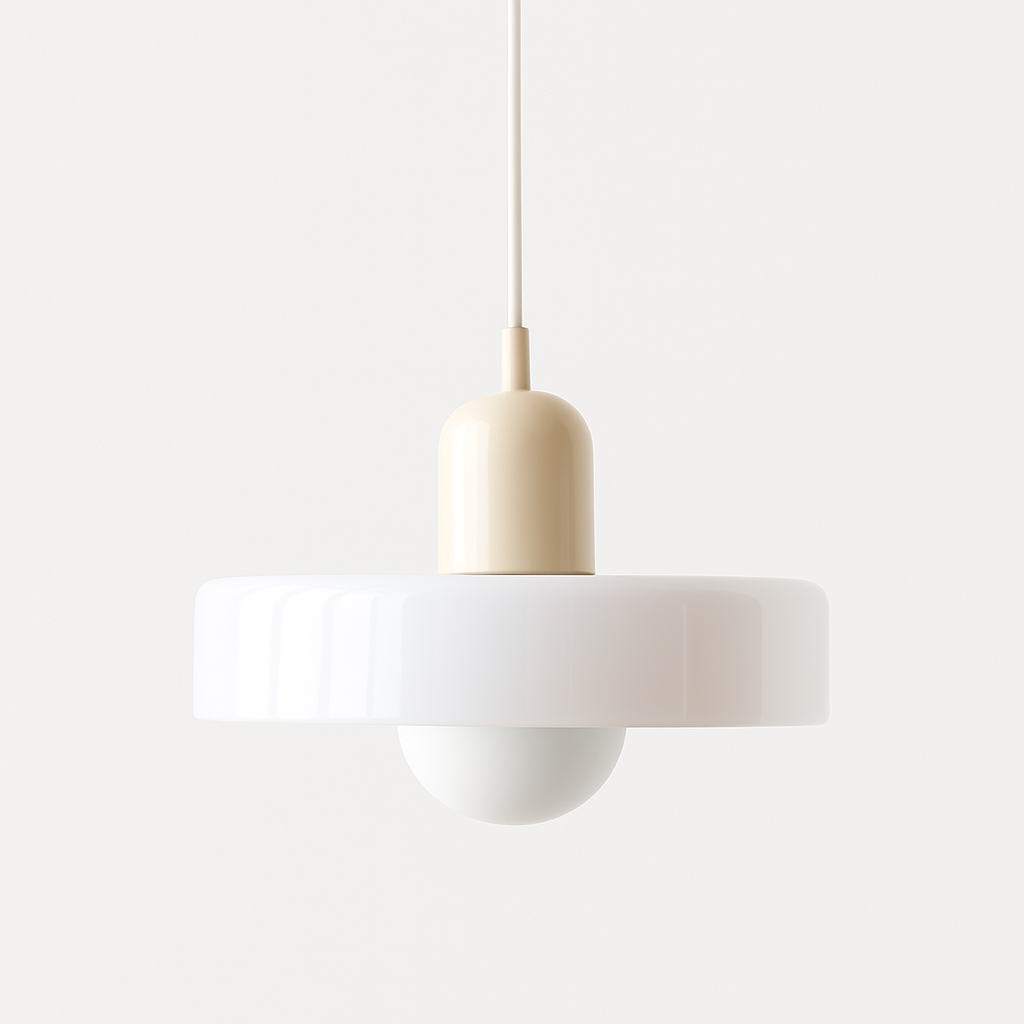 Bauhaus Colored Glass Pendant Light – Retro Designer Hanging Lamp
