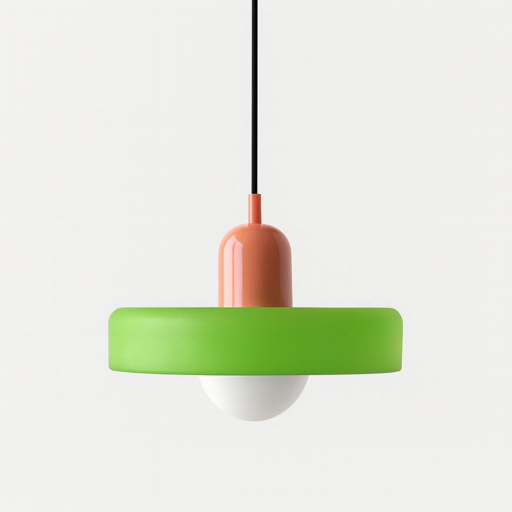 Bauhaus Colored Glass Pendant Light – Retro Designer Hanging Lamp