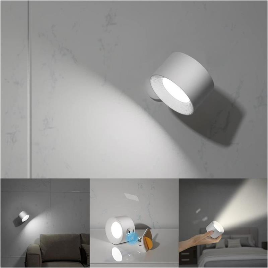 Black Adjustable LED Wall Spotlight – Sleek Modern Directional Light Fixture