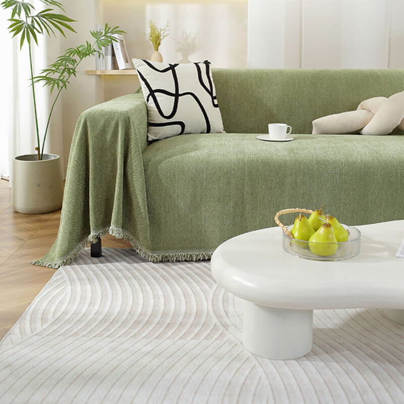 Cozy Woven Throw Blanket – Design with Decorative Tassels for Sofa & Living Room