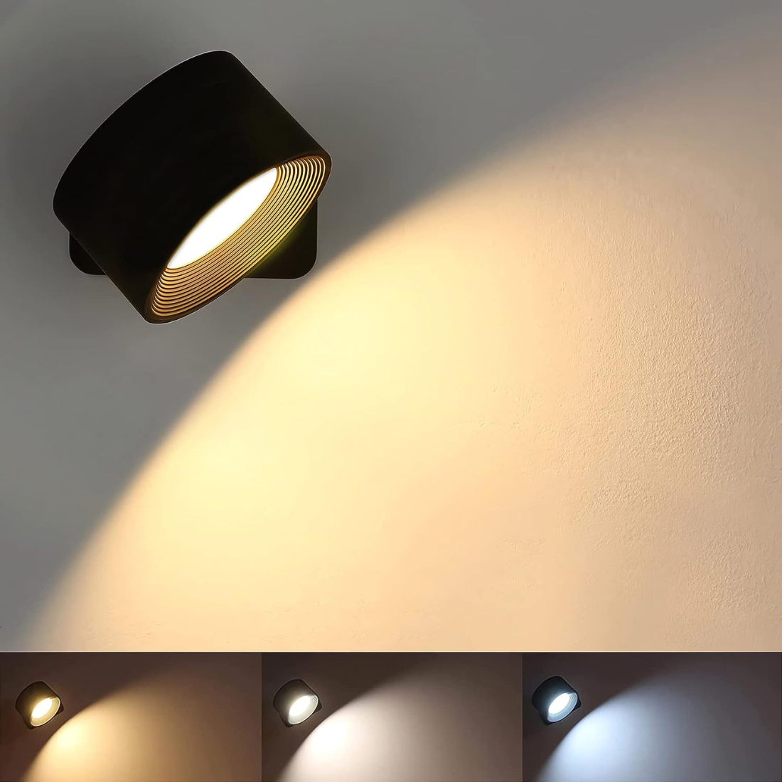 Black Adjustable LED Wall Spotlight – Sleek Modern Directional Light Fixture