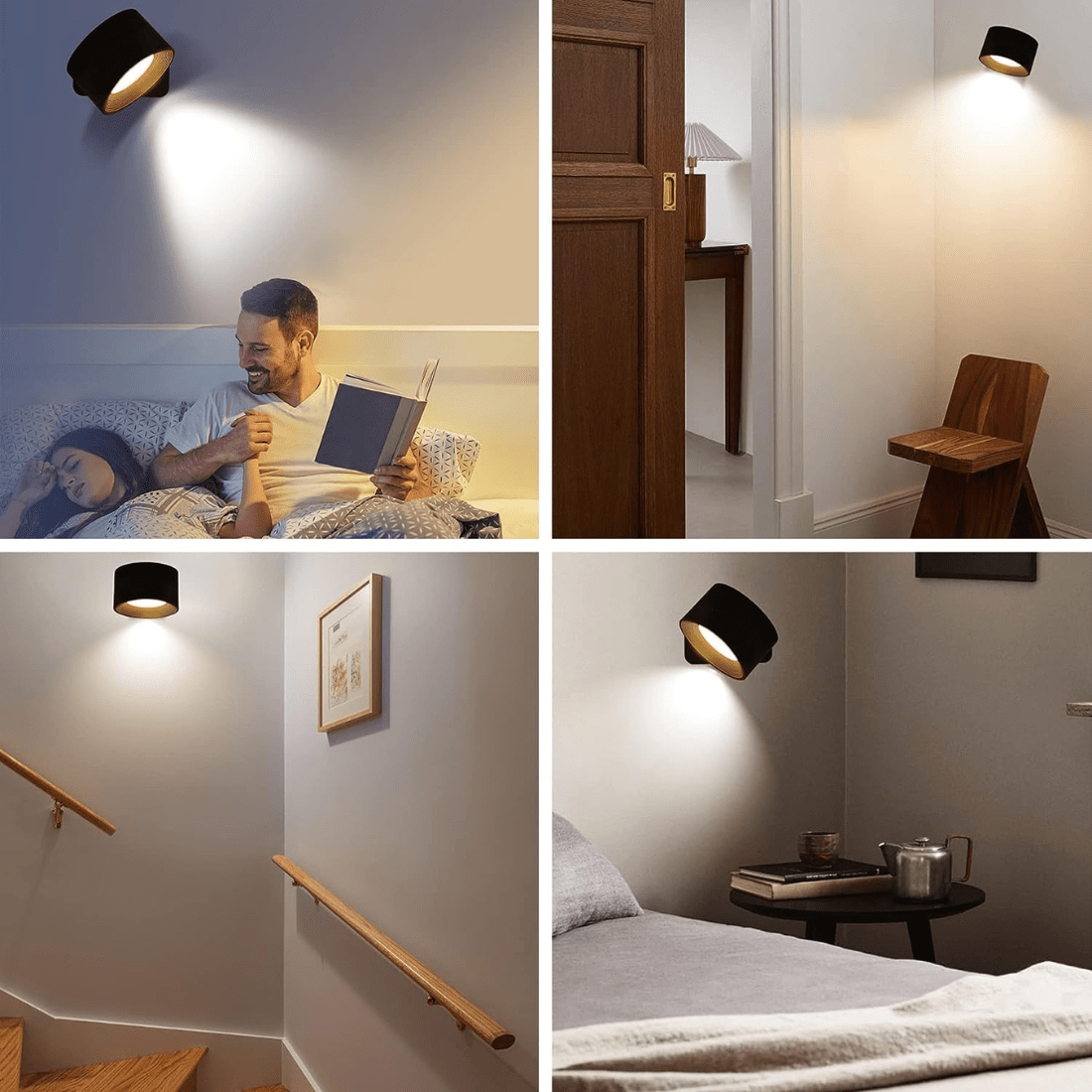 Black Adjustable LED Wall Spotlight – Sleek Modern Directional Light Fixture