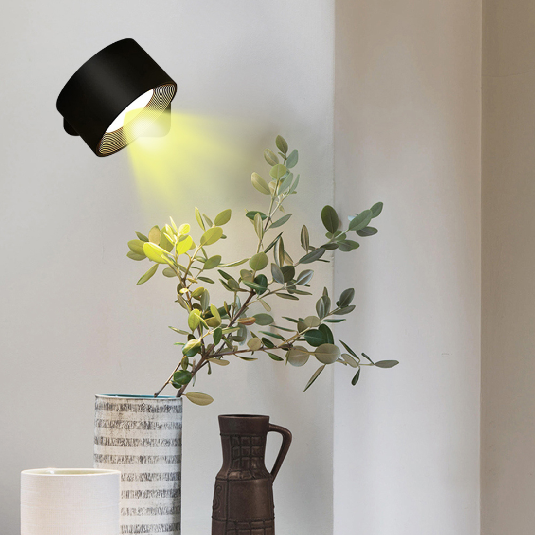 Black Adjustable LED Wall Spotlight – Sleek Modern Directional Light Fixture