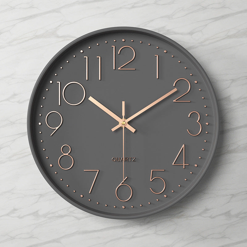 Modern Grey Wall Clock – Silent Minimalist Home Decor Statement