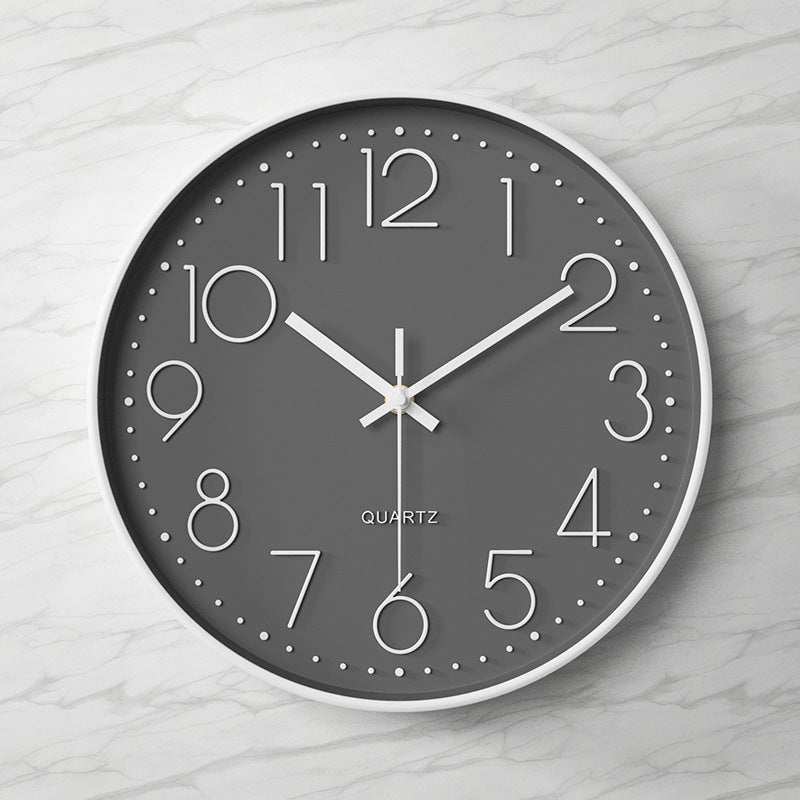 Modern Grey Wall Clock – Silent Minimalist Home Decor Statement