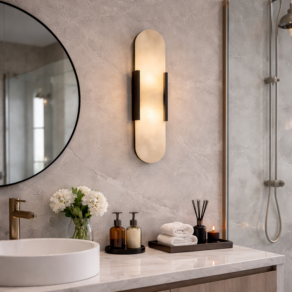 Modern LED Wall Sconce – Minimalist Bathroom Light Fixture