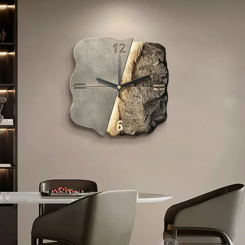 Black Stone Wall Clock – Silent Modern Design – Modern Statement