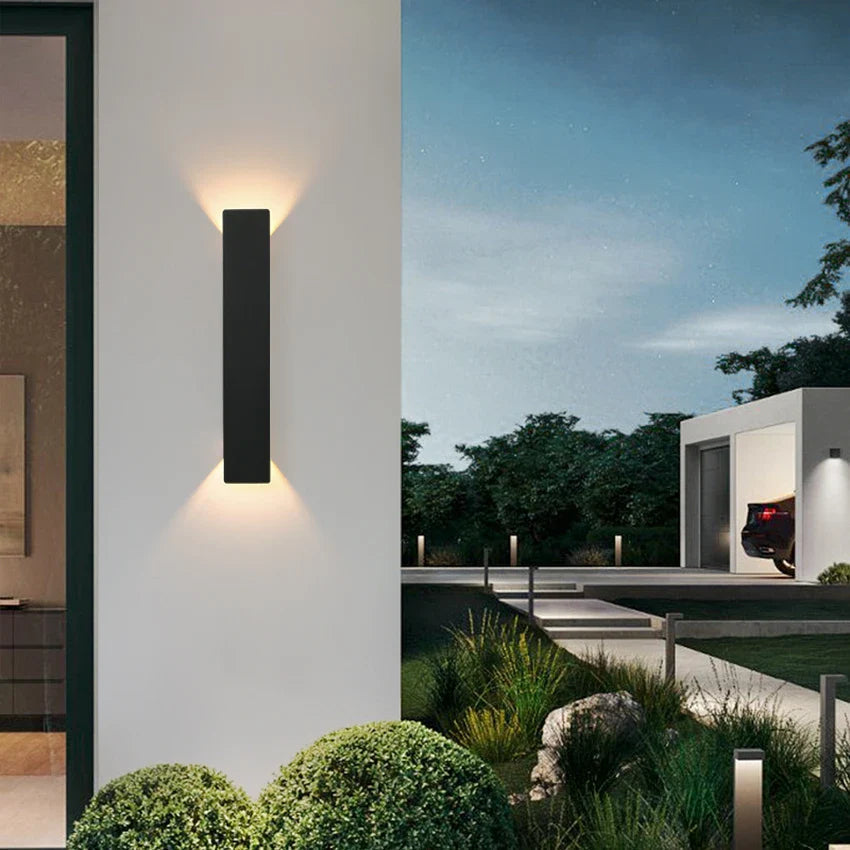 Slim Outdoor LED Wall Light | Modern Up & Down Wall Sconce