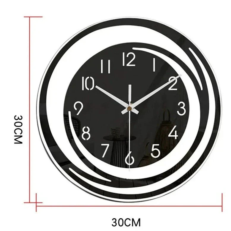Minimalist Black Wall Clock – Silent Modern Acrylic Design