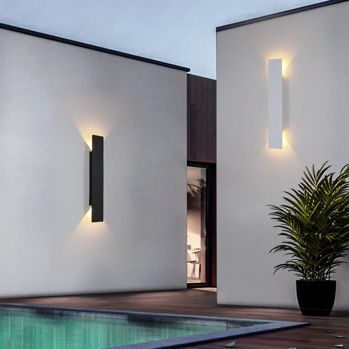Slim Outdoor LED Wall Light | Modern Up & Down Wall Sconce