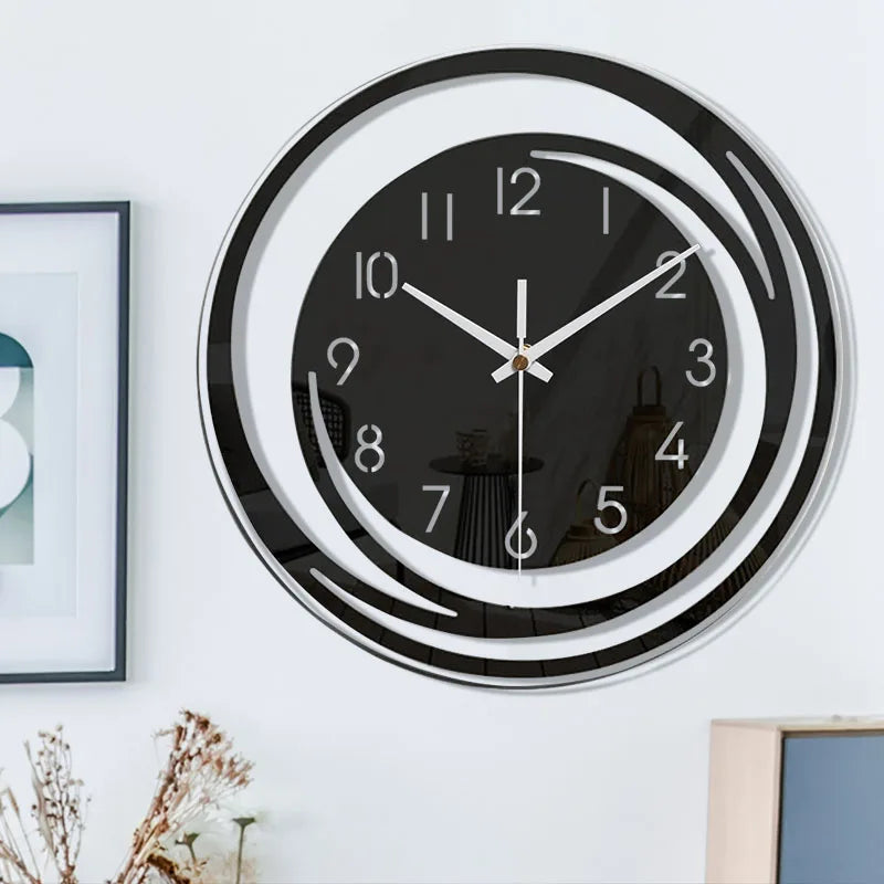 Minimalist Black Wall Clock – Silent Modern Acrylic Design