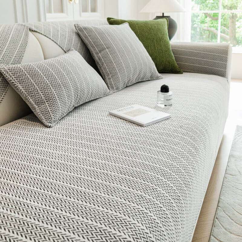 Chenille Sofa Protector – Solid Color Anti-Scratch Couch Cover for Everyday Use