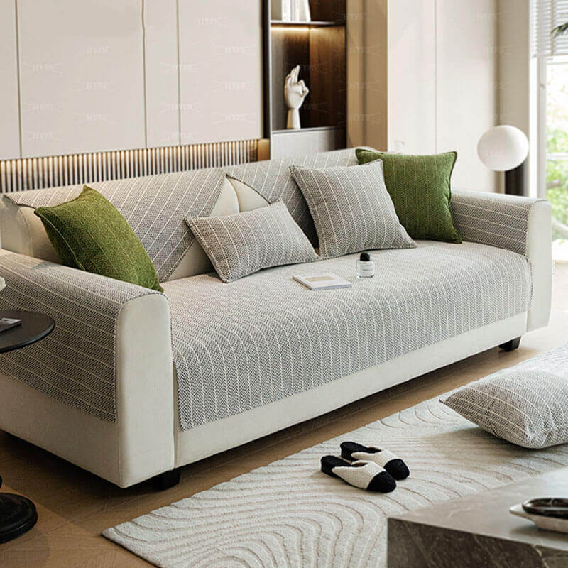 Chenille Sofa Protector – Solid Color Anti-Scratch Couch Cover for Everyday Use
