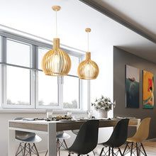Nordic Wooden Hanging Lamp – Modern Minimalist Dining Room Pendant Light