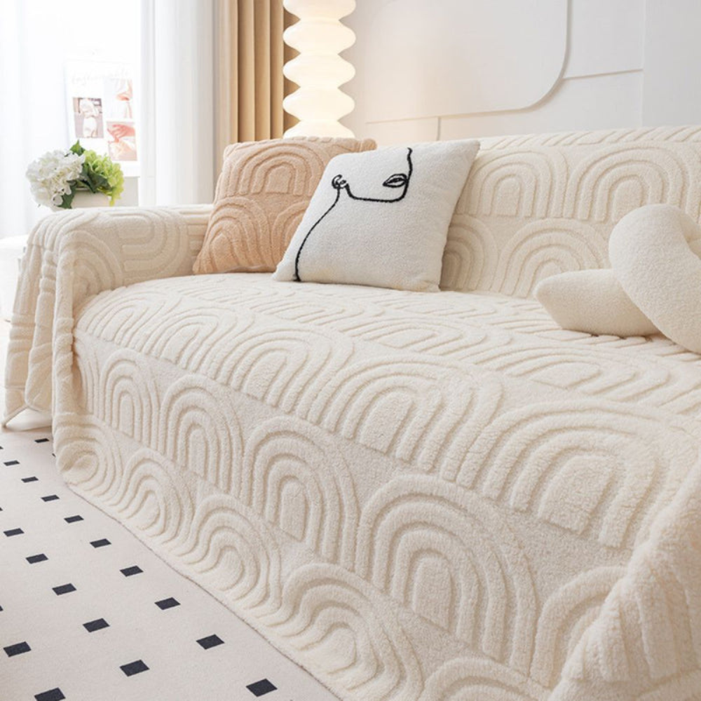 Plush Sofa Cover – Soft Stylish Slipcover for a Cozy Living Room
