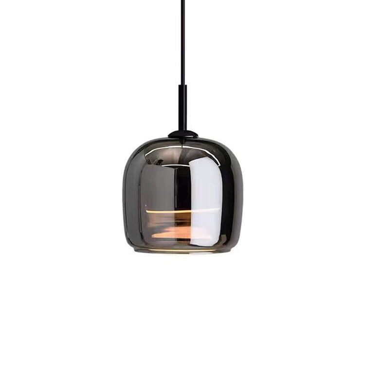 Luxury Smoked Glass Pendant Light – Minimalist Black Designer Ceiling Lamp