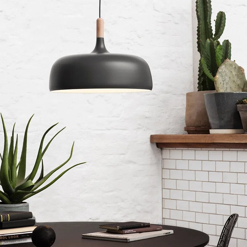Modern Scandinavian Pendant Light – Matte Black Ceiling Lamp